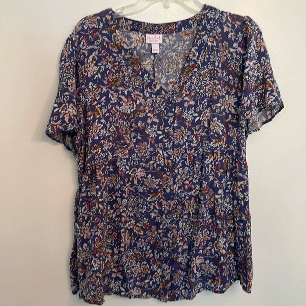 Blue floral maternity top